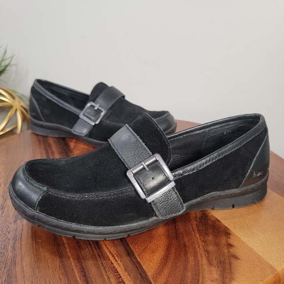 BOC Black Loafers Suede Leather Buckle Size 8.5 Comfy Casual Classic - Picture 17 of 17